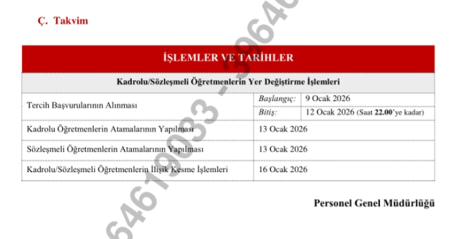 2026 Norm Fazlası Öğretmenlerin Yer Değiştirme Duyurusu Yayınlandı: Başvurular Başladı!