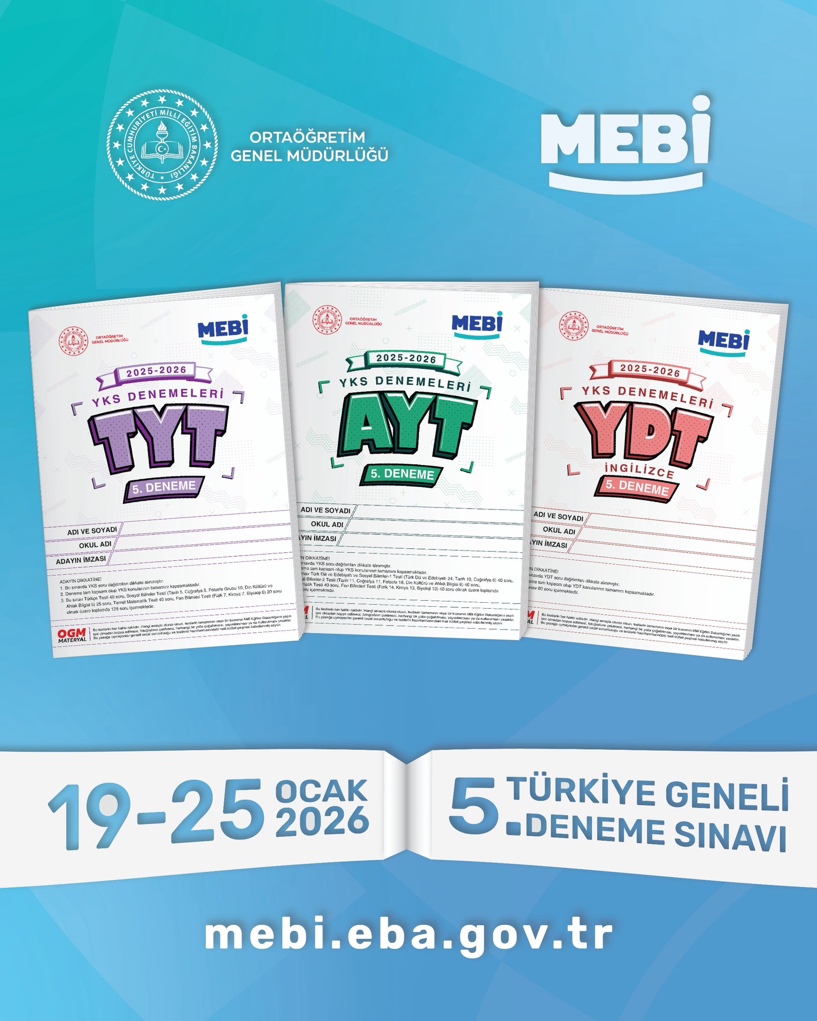 YKS Adayları Dikkat! MEB 5. Türkiye Geneli Deneme Sınavı Başlıyor!