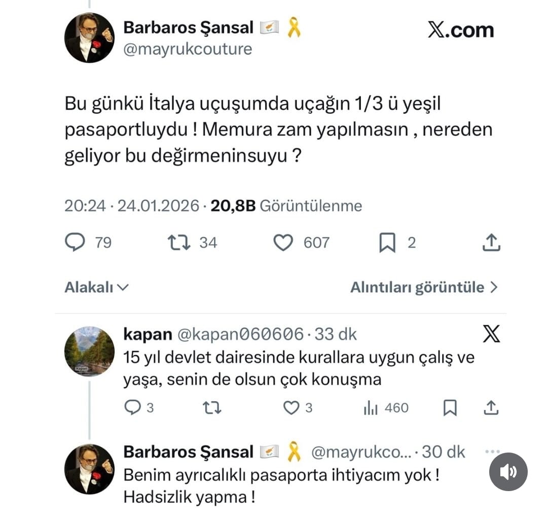 Barbaros Şansal'dan Yeşil Pasaport Sahibi Memurlara Büyük Eleştiri