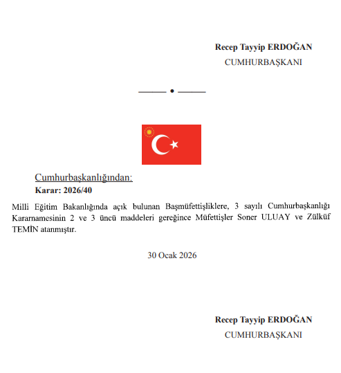 MEB'de Üst Düzey Atama Kararları Resmi Gazete'de Yayınlandı