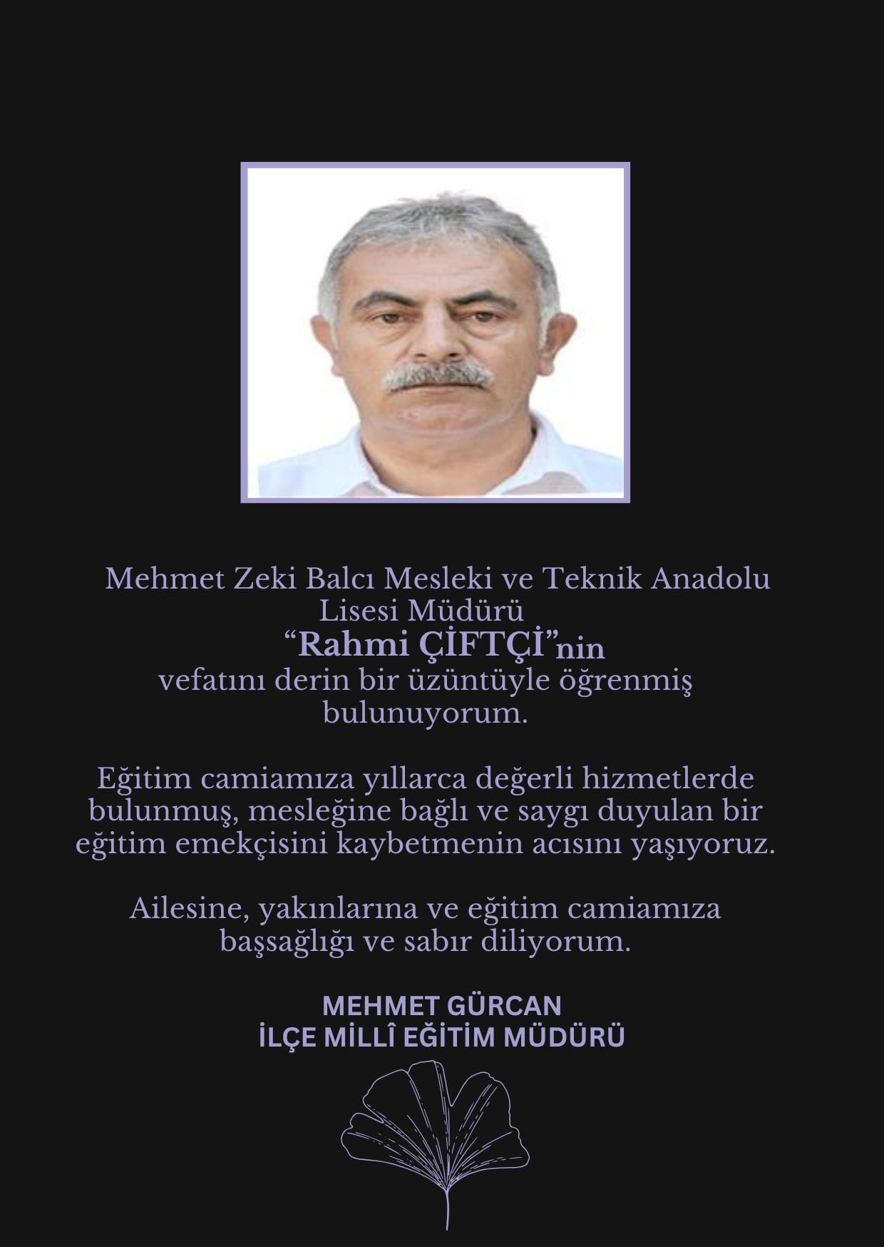 Okul Müdürü Hayatını Kaybetti