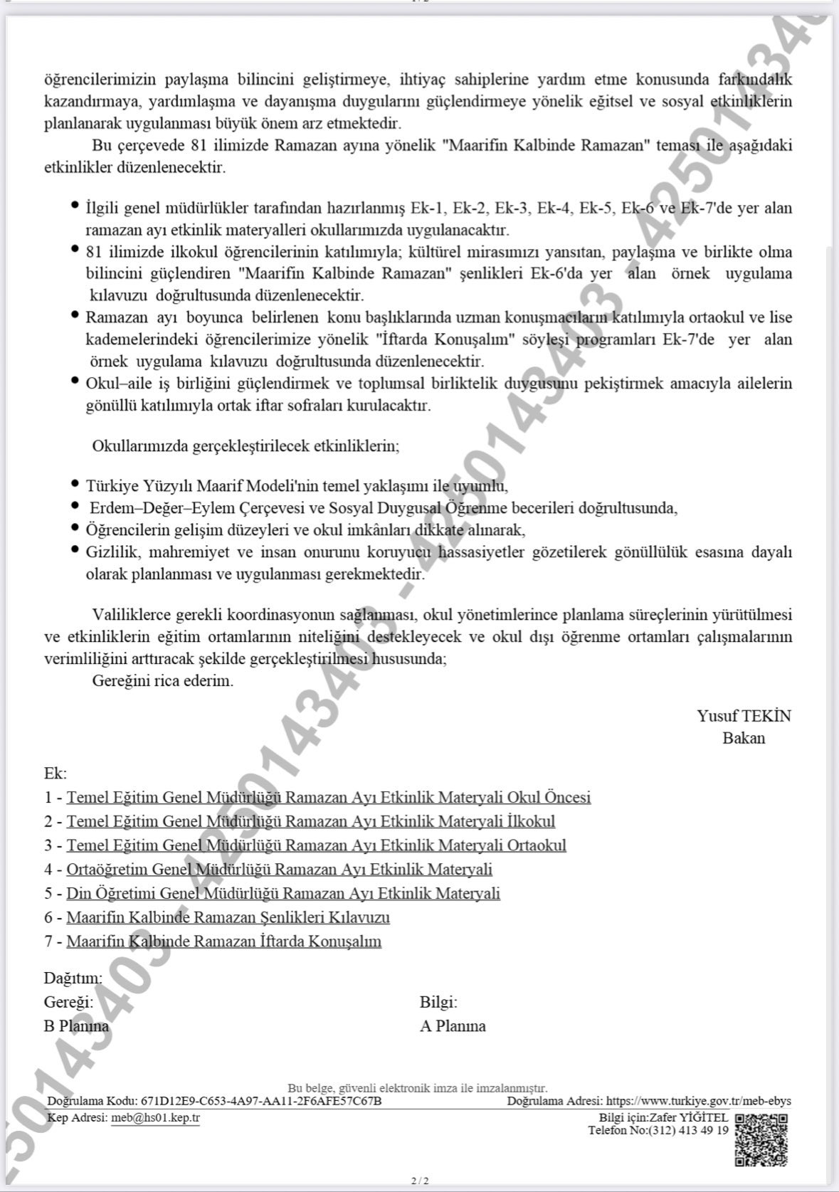 MEB Genelge Yayınladı: Okullarda Yapılacak Ramazan Etkinlikleri Belli Oldu
