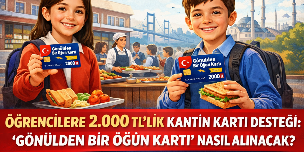 İstanbul'da Öğrencilere 2.000 TL’lik Kantin Kartı Desteği: “Gönülden Bir Öğün Kartı” Nasıl Alınacak?