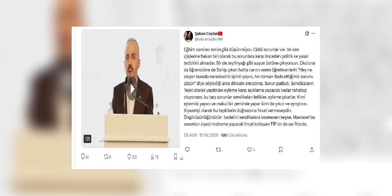 EBS İl Başkanı’ndan Bakan Yardımcısı Bülent Turan’a Tepki: Zeytinyağı gibi suyun üstüne çıkıyorsun”
