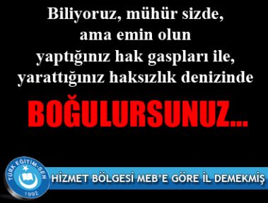 HİZMET BÖLGESİ MEB’E GÖRE İL DEMEKMİŞ