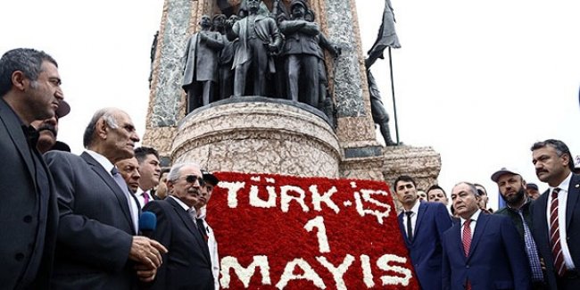 Türk-İş'ten Taksim Anıtı'na çelenk