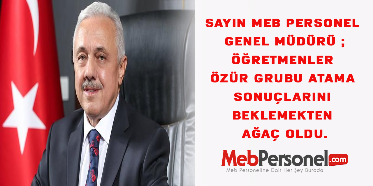 Sayın MEB Personel Genel Müdürü ;Öğretmenler Özür Grubu Atama Sonuçlarını Beklemekten Ağaç Oldu.