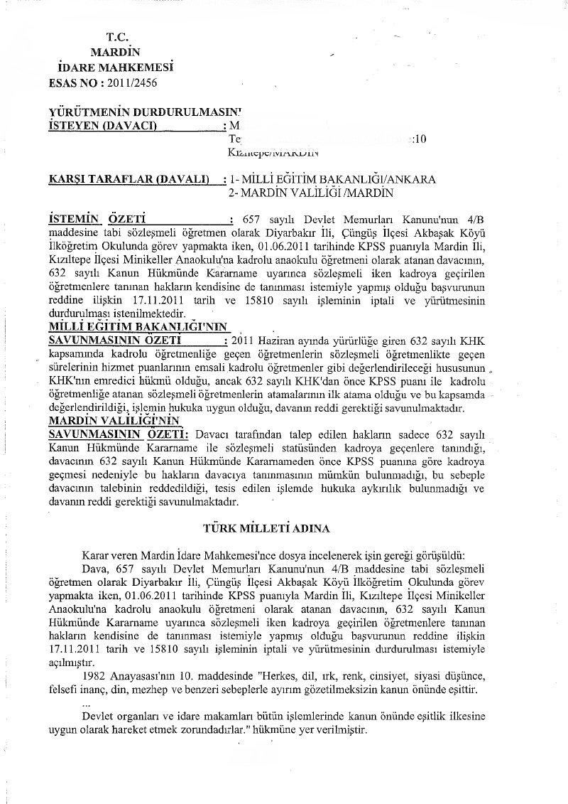 Kpss Puanı İle ile Kadroya Geçen Sözleşmeli Öğretmenler İçin Mahkeme Kararı