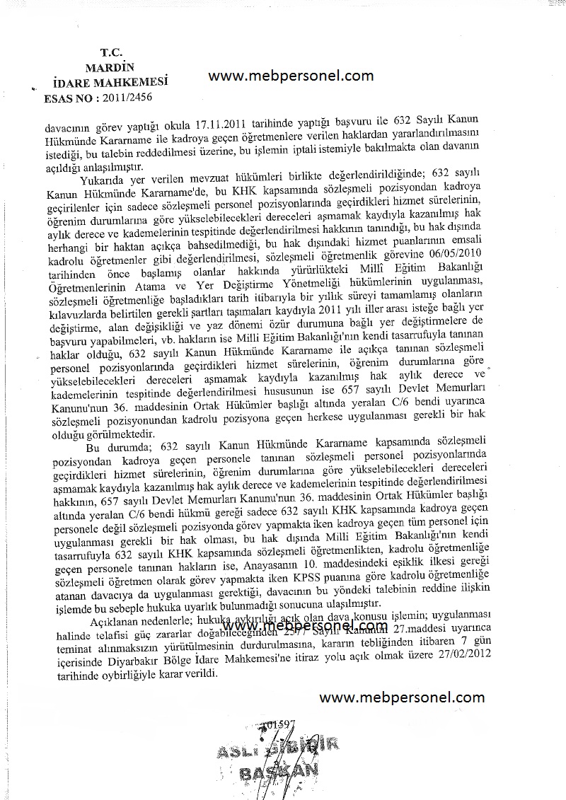Kpss Puanı İle ile Kadroya Geçen Sözleşmeli Öğretmenler İçin Mahkeme Kararı