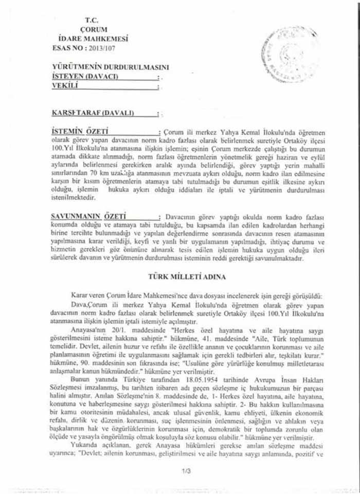 Norm Fazla Atamalarında Özür Engeli