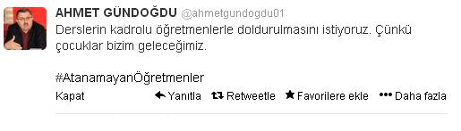 Ahmet Gündoğdu'dan '' Kadrolu Öğretmen'' Açıklaması