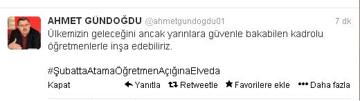 Ahmet Gündoğdu'dan '' ŞUBAT ATAMASI'nı '' İlgilendiren Açıklama