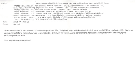 Zonguldak MEM de aynı hatayı yapmış
