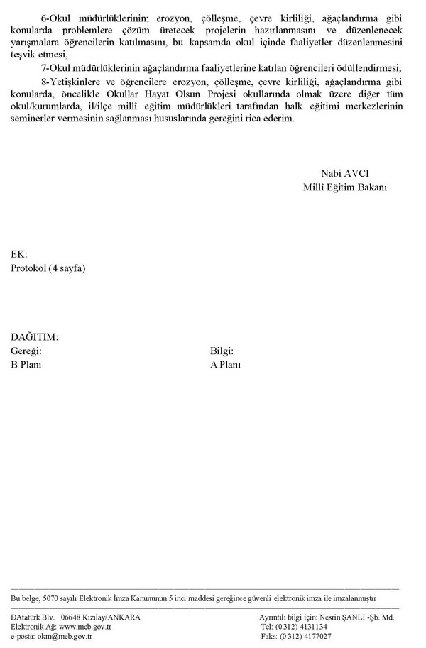 MEB; fidan dikme genelgesi yayınladı