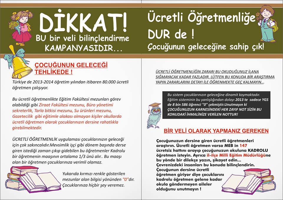 Ücretli Öğretmenliğe Dur De