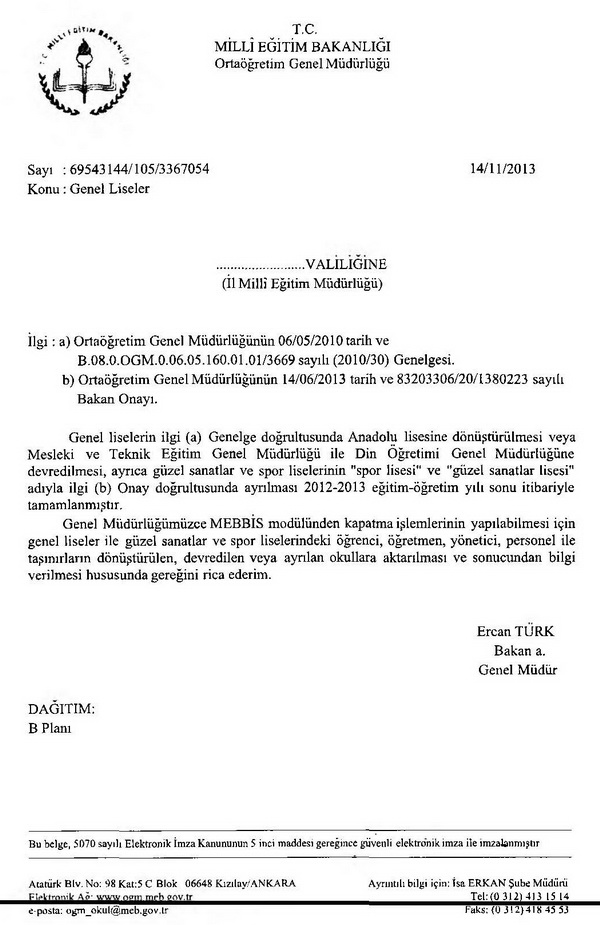 MEB'den liseler hakkında açıklama