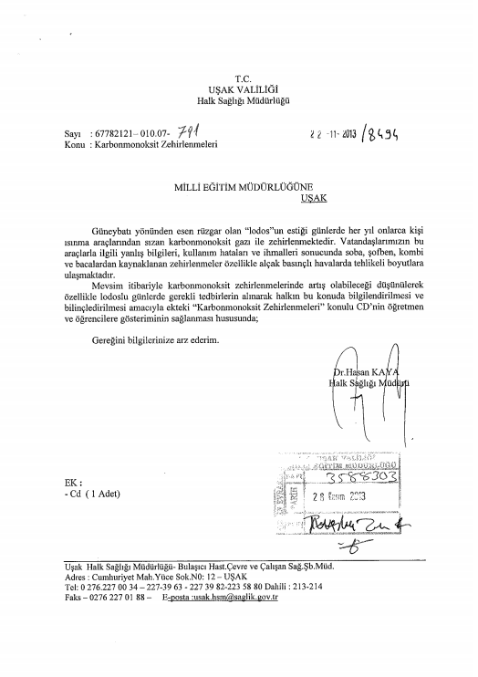 MEB'den Okullara Lodos Uyarısı Yazısı