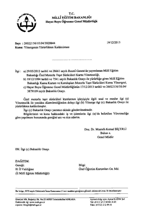 MEB Yönergeyi Yürürlükten Kaldırdı