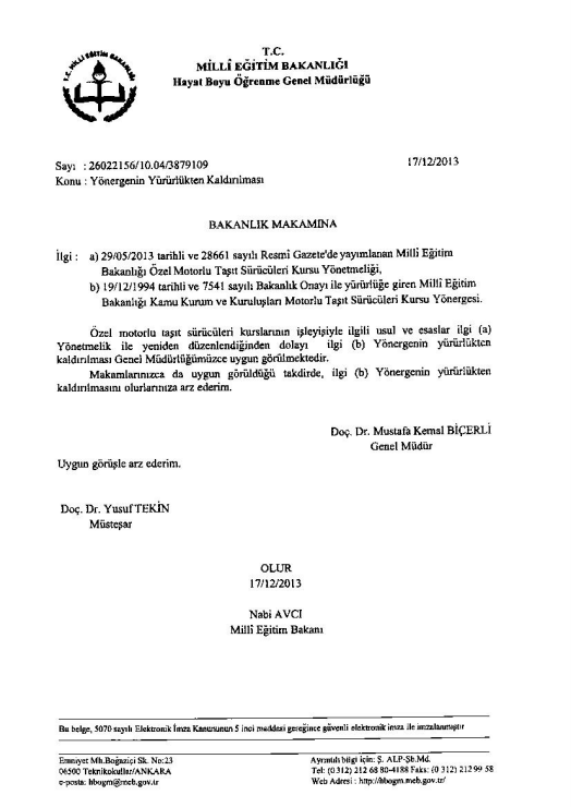 MEB Yönergeyi Yürürlükten Kaldırdı