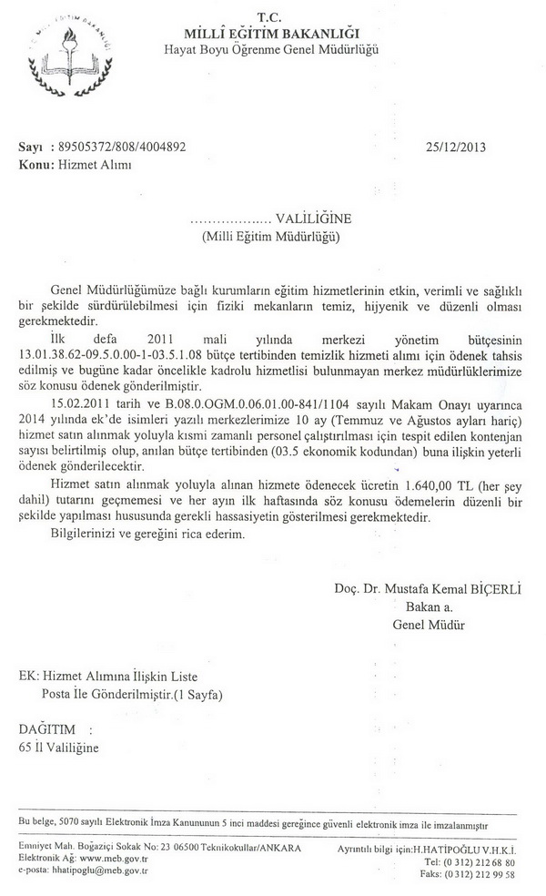 MEB; temizlik hizmeti satın alıyor
