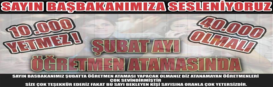 Şubat Atamasında 10 bin yetmez 40 bin olmalı