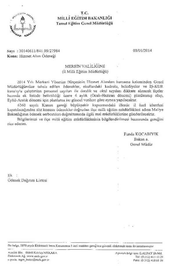 MEB'de, hizmet alımında farklı tarifeler