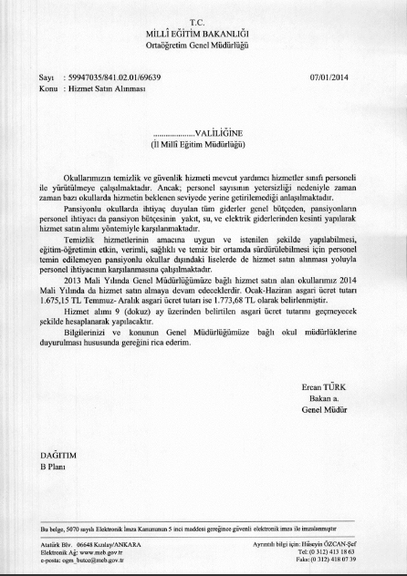 MEB'de, hizmet alımında farklı tarifeler