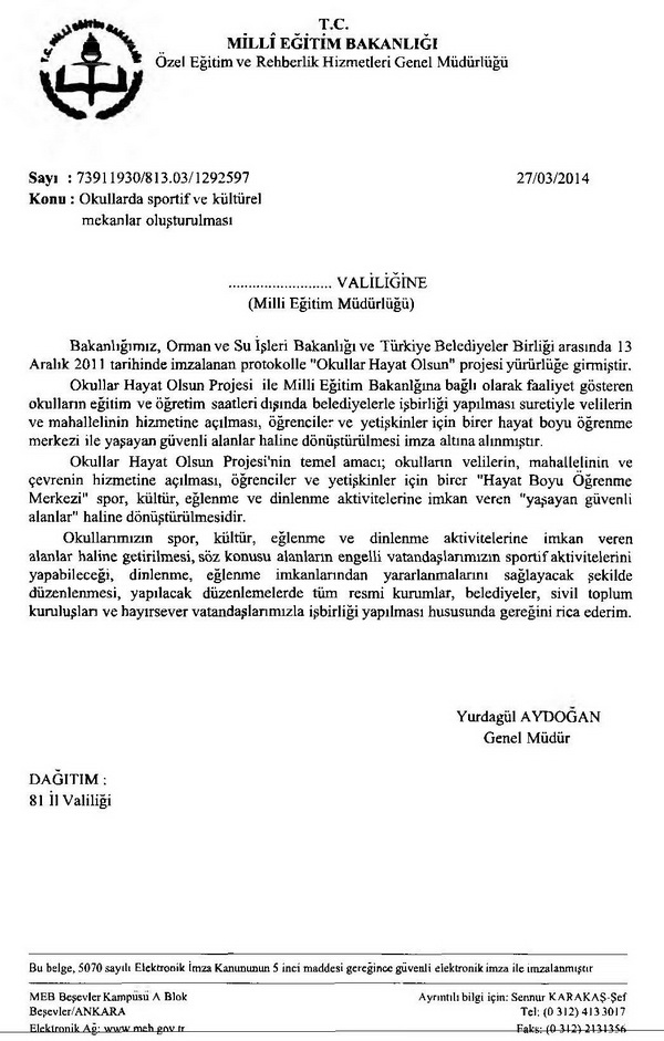 Okullarda sportif ve kültürel mekanlar oluşturulacak