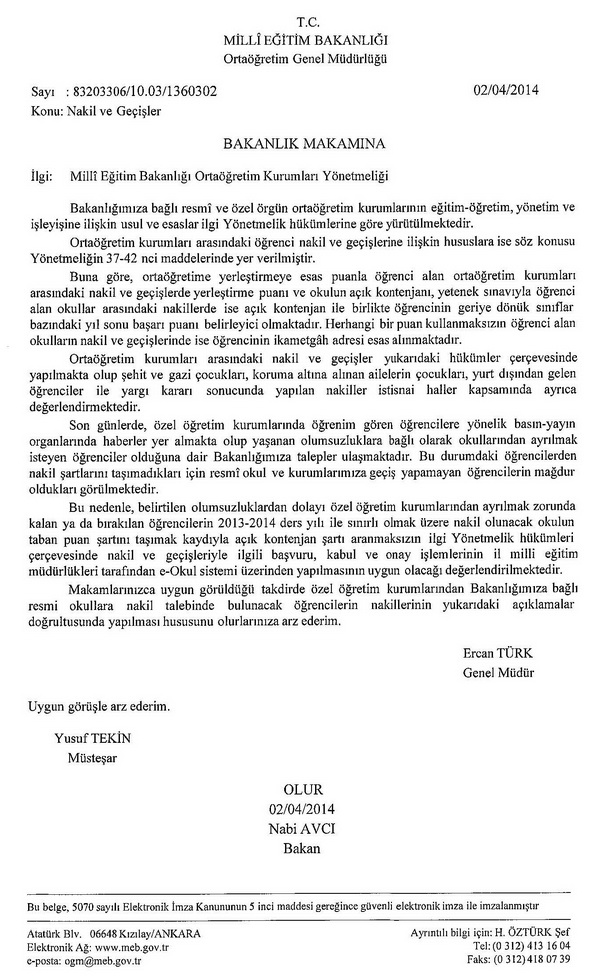 Özel okuldan nakilde boş kontenjan şartı kaldırıldı