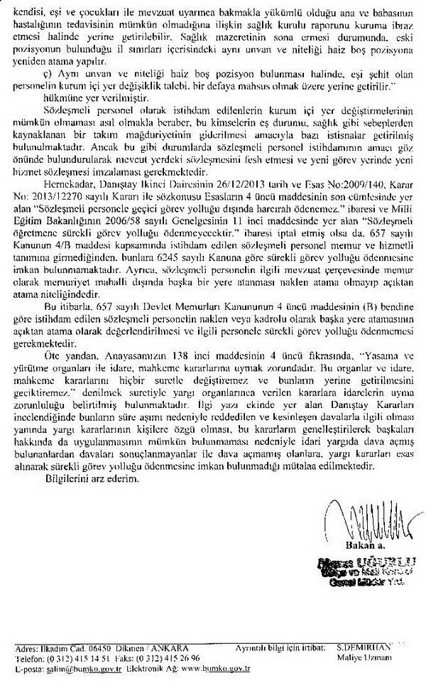 Maliye Bakanlığı, Milli Eğitim Bakanlığına olumsuz cevap verdi