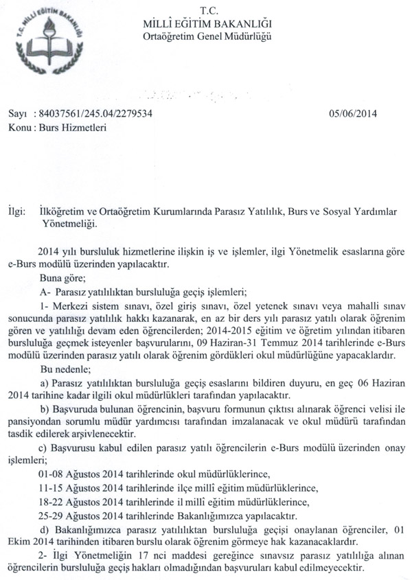 MEB, bursluluk takvimini açıkladı