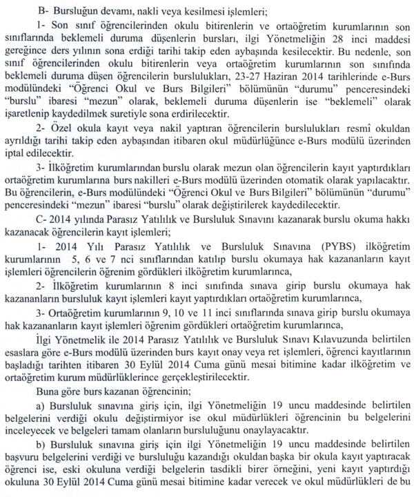 MEB, bursluluk takvimini açıkladı