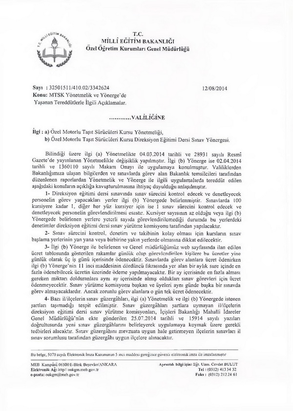 MEB'den MTSK ile ilgili açıklama