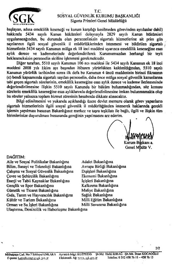 MEB'den hizmet birleştirmesi yazısı