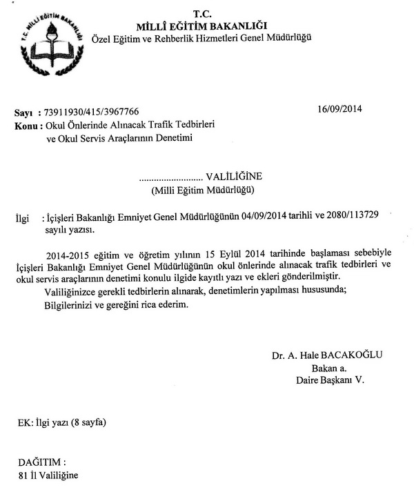 Okul trafik tedbirleri ve servis araçları denetimi