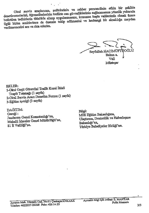 Okul trafik tedbirleri ve servis araçları denetimi