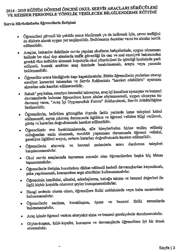 Okul trafik tedbirleri ve servis araçları denetimi