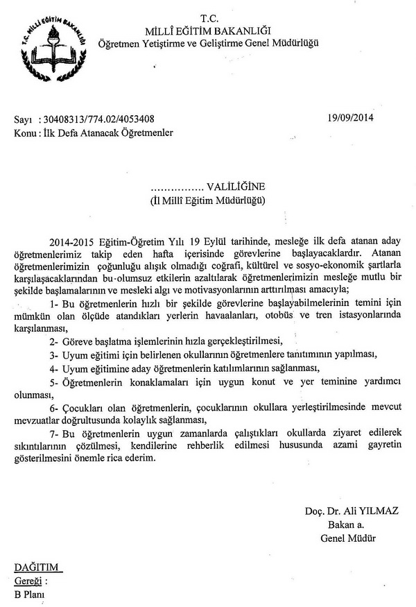 Atanan öğretmen otogarda karşılanacak