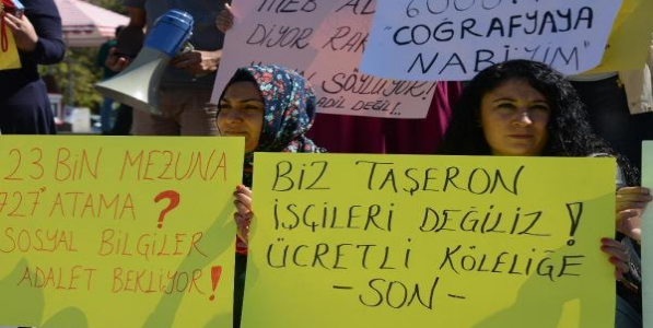 Ataması yapılmayan branş öğretmenleri eylemde