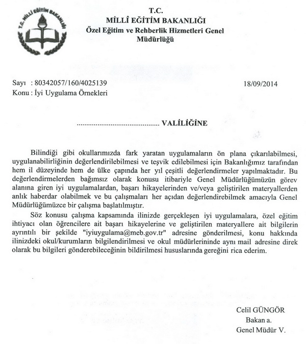 İyi uygulama örneklerini MEB'e gönderin