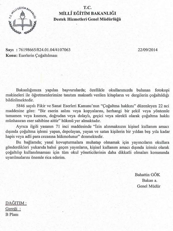 MEB'den fotokopi uyarısı
