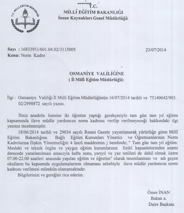 MEB'den Yeni Bir Açıklama