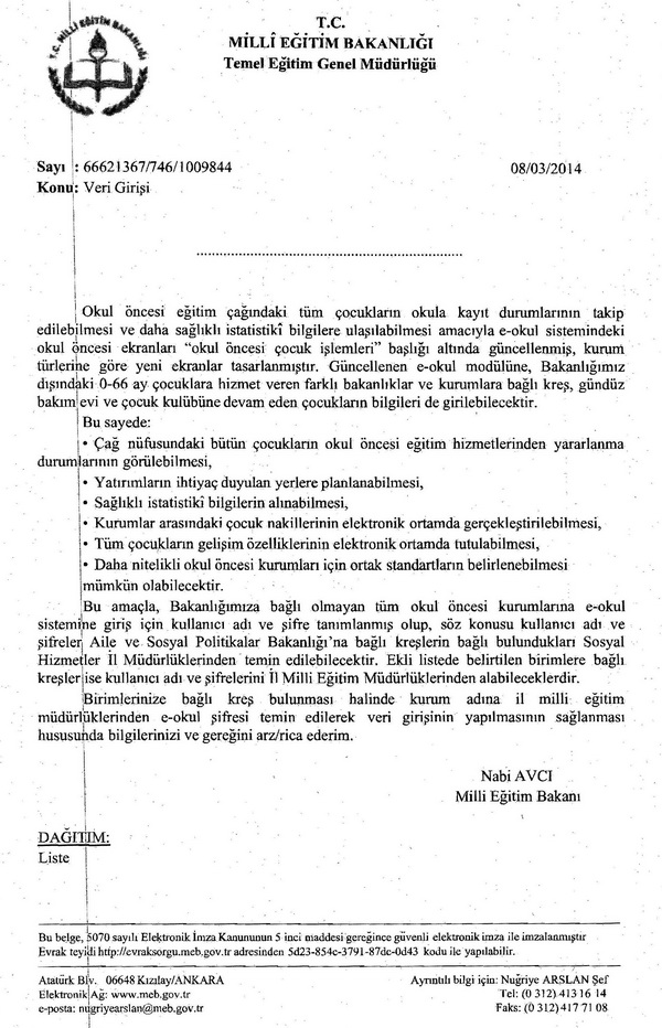 MEB'den E-okul Uyarısı