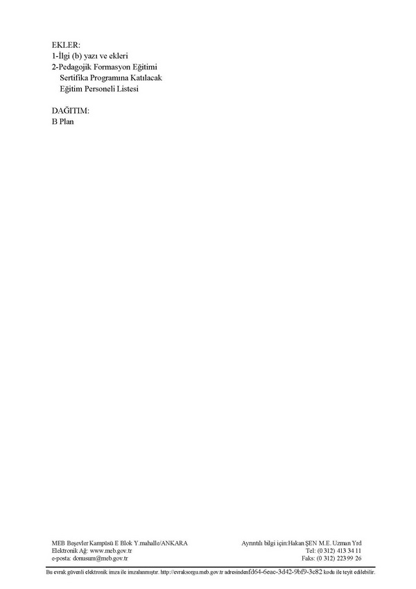 PEDAGOJİK FORMASYON KONTENJANLARI