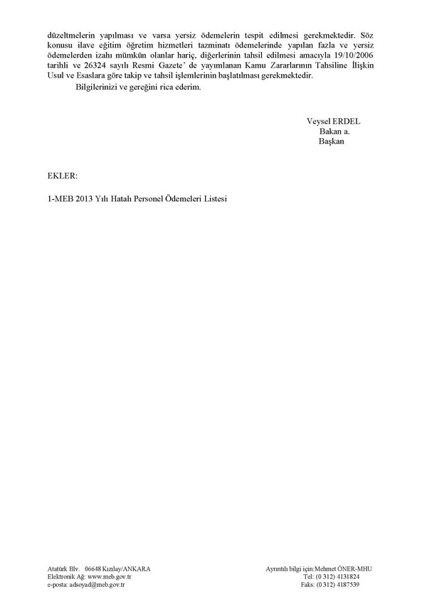 MEB, Sayıştay kararının geregini yapmaya başladı