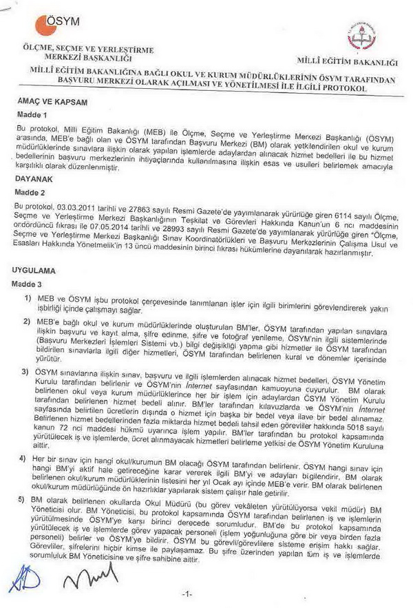 Okulların, ÖSYM merkezi olmasına yönelik protokol