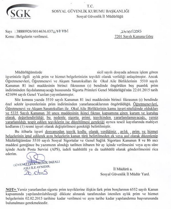 Özel sektöre var, devlet okuluna yok