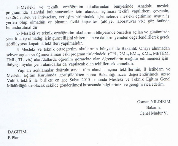 Alan-Dal açma ve kapatma teklifleri