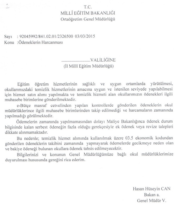 MEB'den ödenekleri harcayın emri