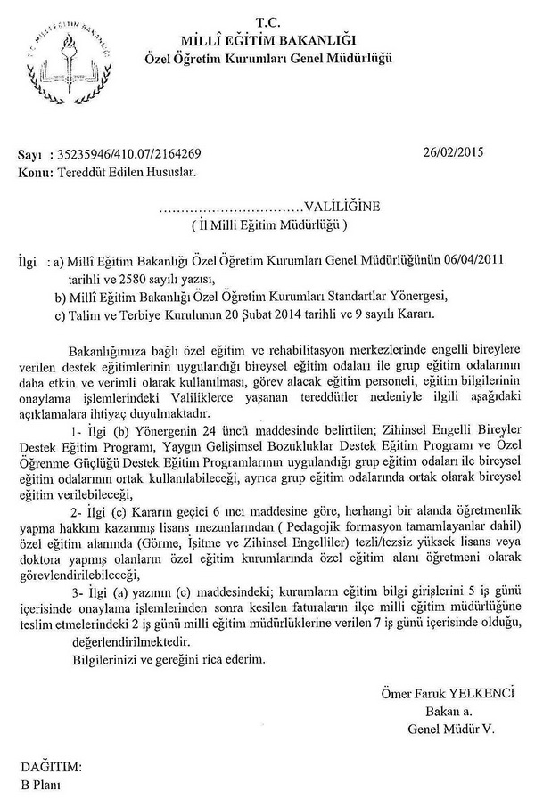 Özel öğretimde tereddüt edilen hususlar